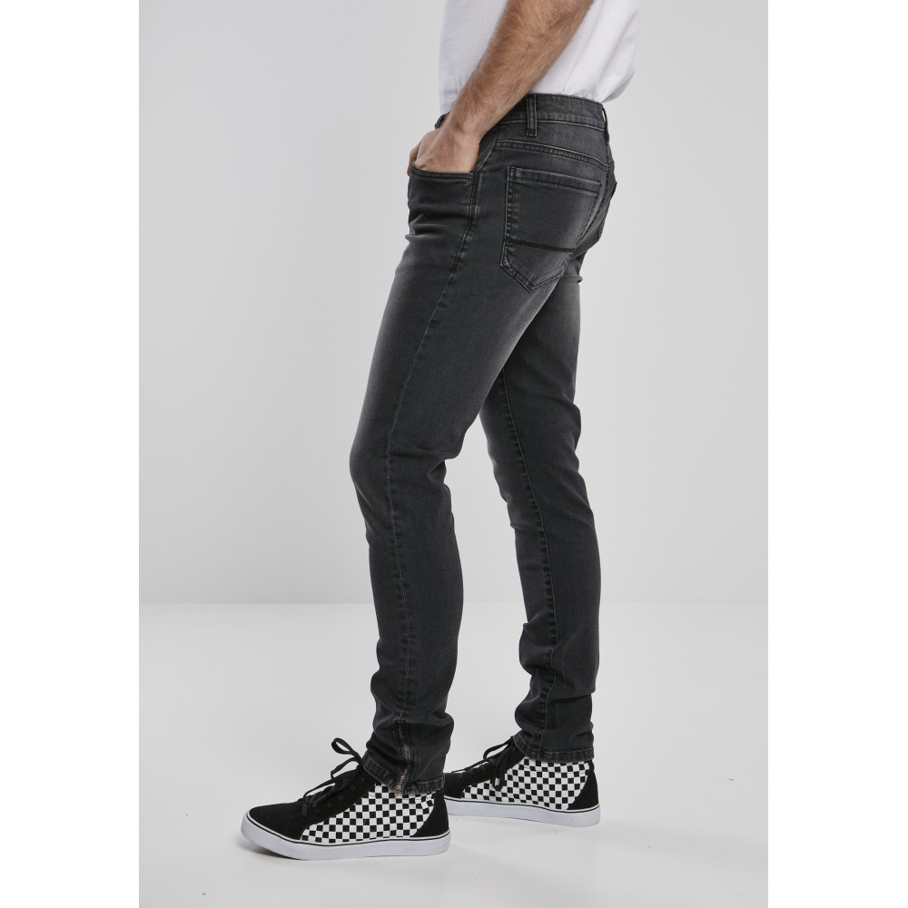 Urban Classics - Slim Fit Zip Skinny jeans - Zwart